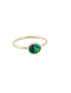 Australian Black Opal Ring GR183
