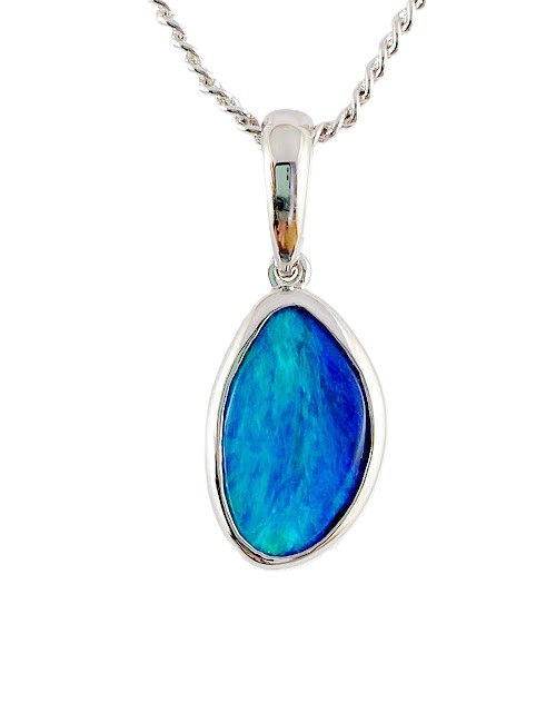 Aqua Boulder Opal Necklace SP1493