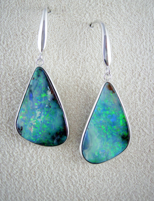 Solid Opal Earrings SE371 • Opal Mines