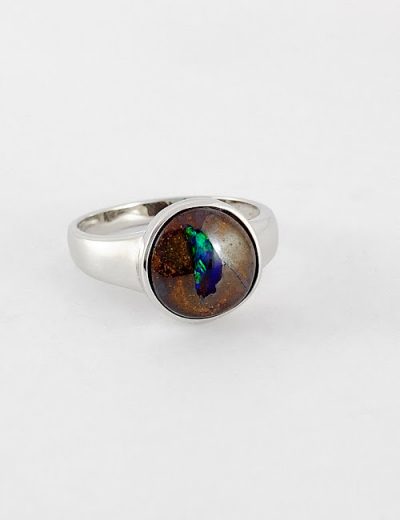 Opal Ring, Men's Sr816 • Boulder Opal Mines Australia