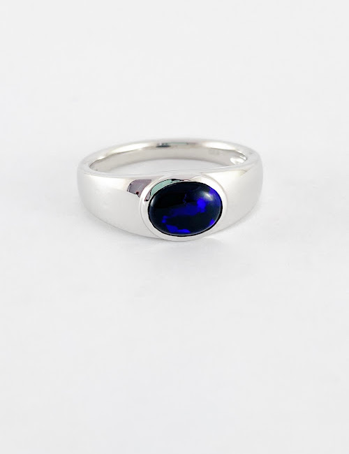 Australian Black Opal Ring SR852