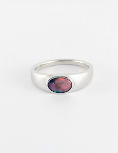 Australian Black Opal Ring SR856
