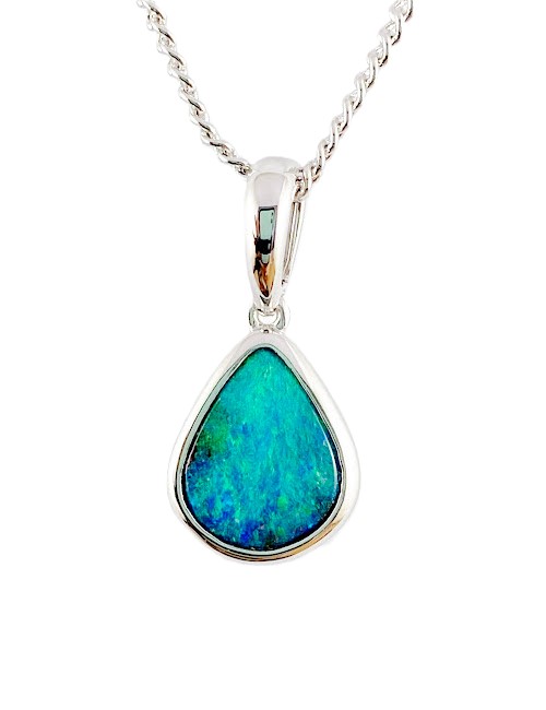 Aqua Boulder Opal Necklace SP1488