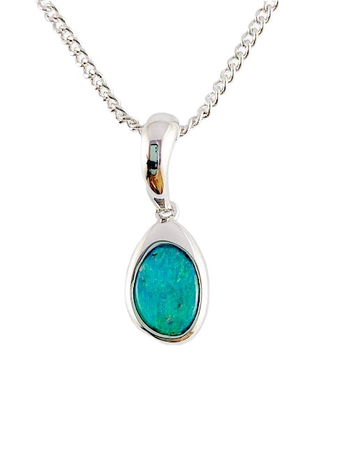 Aqua Boulder Opal Necklace SP1495