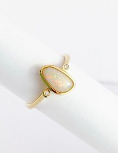 fire opal ring , gold GR173