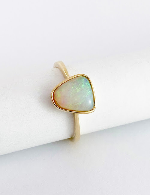 crystal opal ring, gold GR174