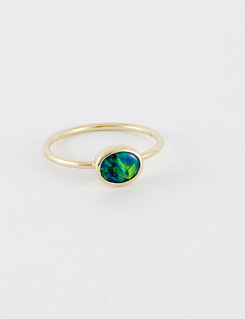 Australian Black Opal Ring GR183