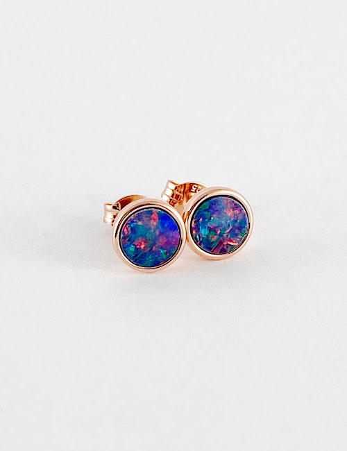 rose gold opal earrings DOE122