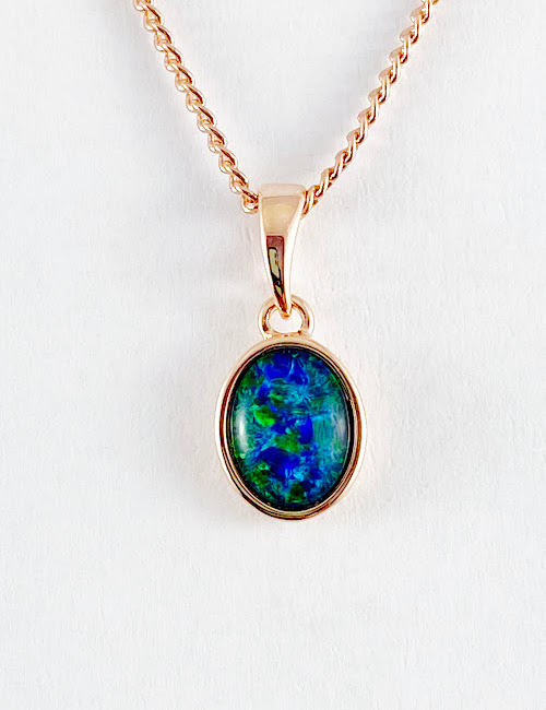 rose gold opal necklace DOP454