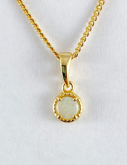 gold opal necklace SP1482