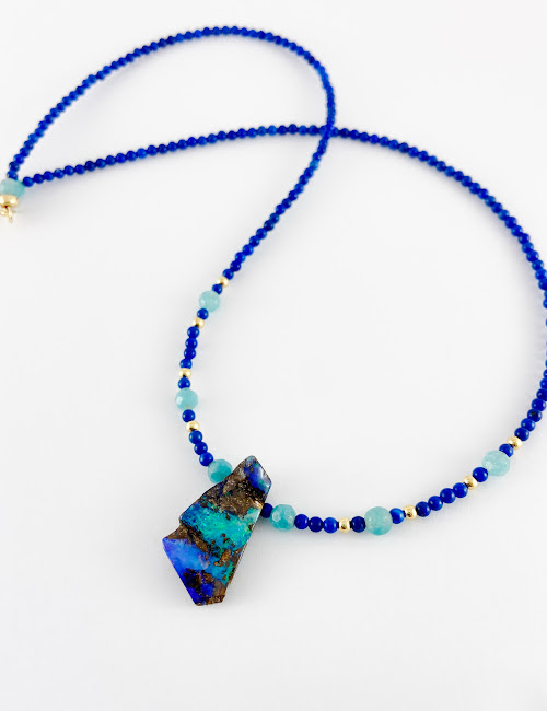 Boulder Opal Gemstone Necklace SLP1474