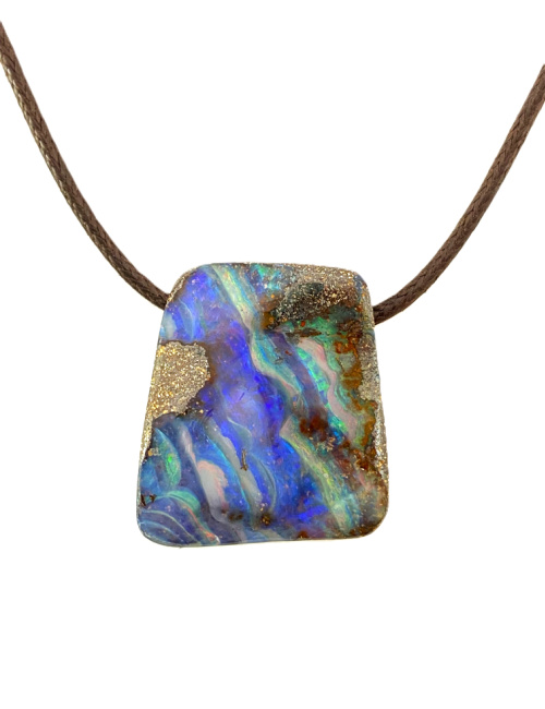 Boulder Opal Cord Necklace SLP1505