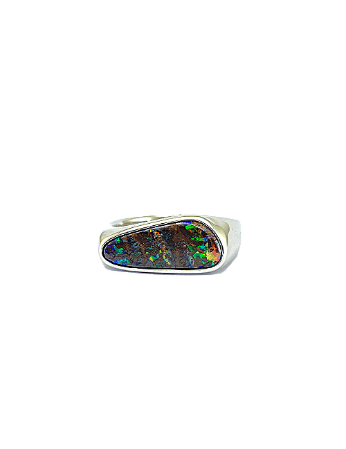 Mens Matrix Boulder Opal Ring SR926