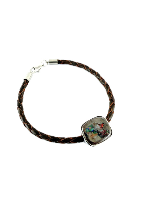 Boulder Opal Leather Bracelet B525