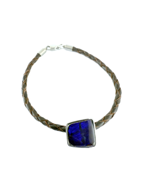 Boulder Opal Leather Bracelete B528